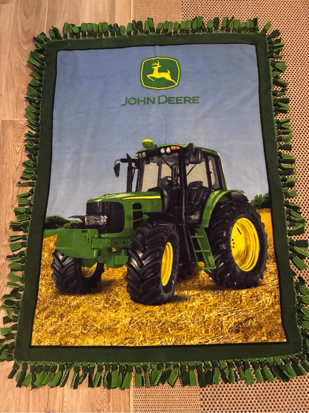John Deere Green Tractor Throw Blanket